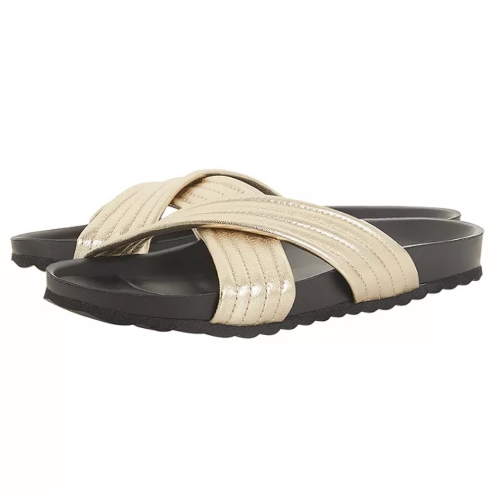 Dune‎ London - Linate Gold Metallic Slip on Sandals